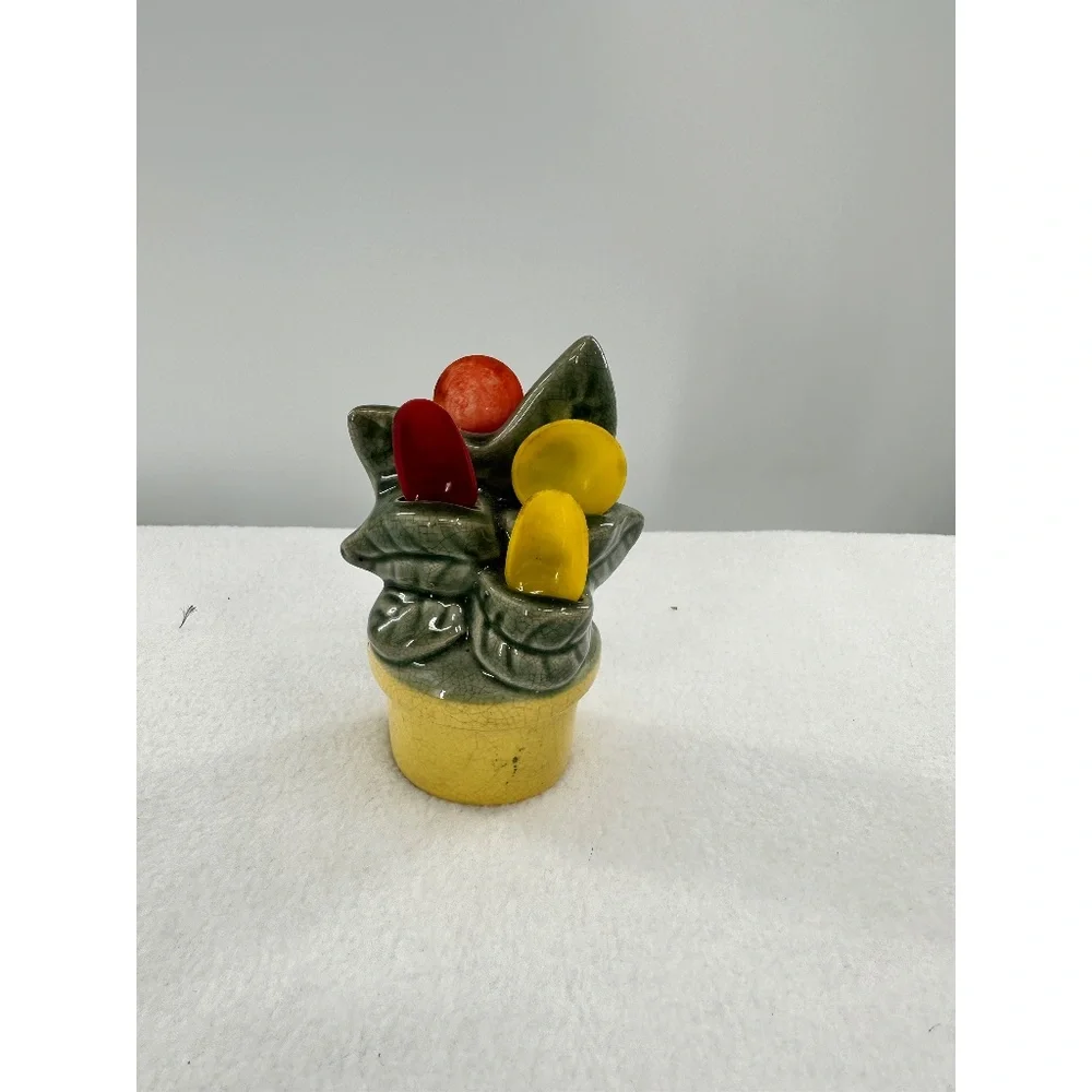 Ceramic Vintage 70's Measuring Spoon Flower Holder Can be hung‎ on wall
